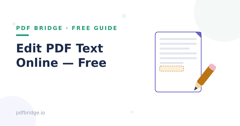 Illustration showing text being edited in a PDF document online